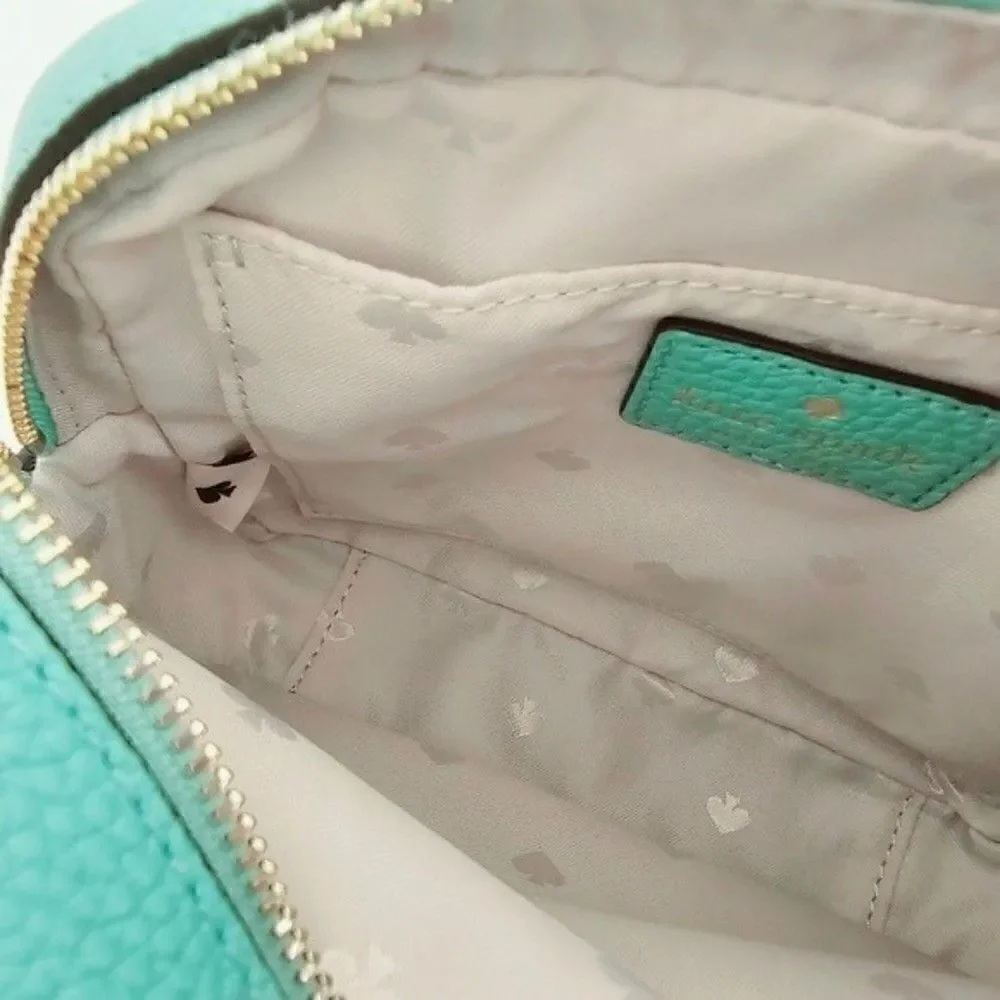 New! Kate Spade Pyper Mulberry Street Leather Aqua Bloom Camera Crossbody Bag